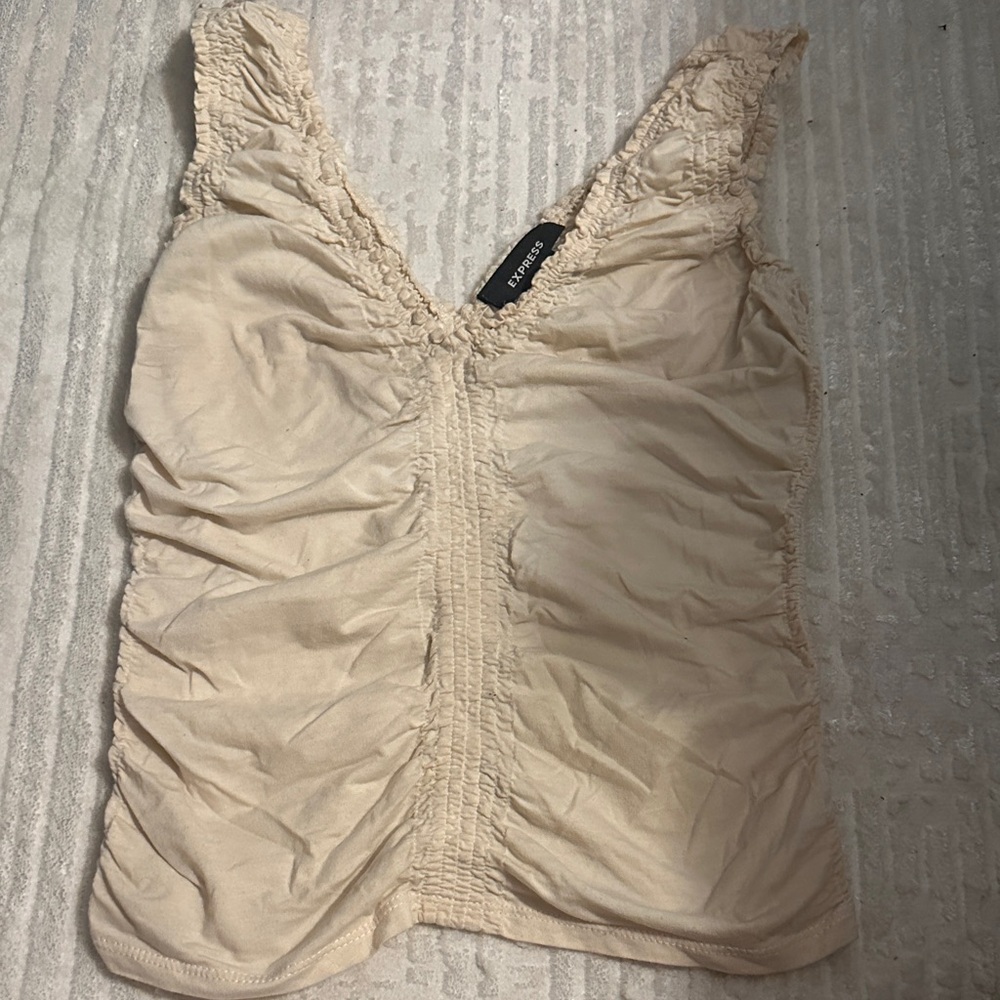 Express Cream Ruched Camisole